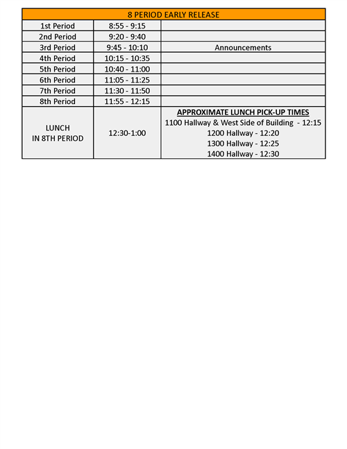 Bell Schedule 2